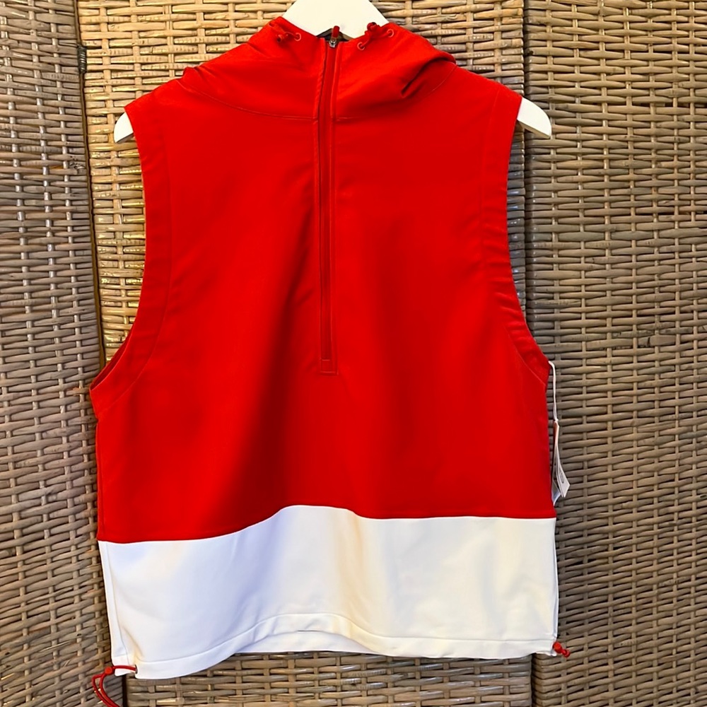 Tory Hooded Running Vest Red Size S 3/4 Pullover